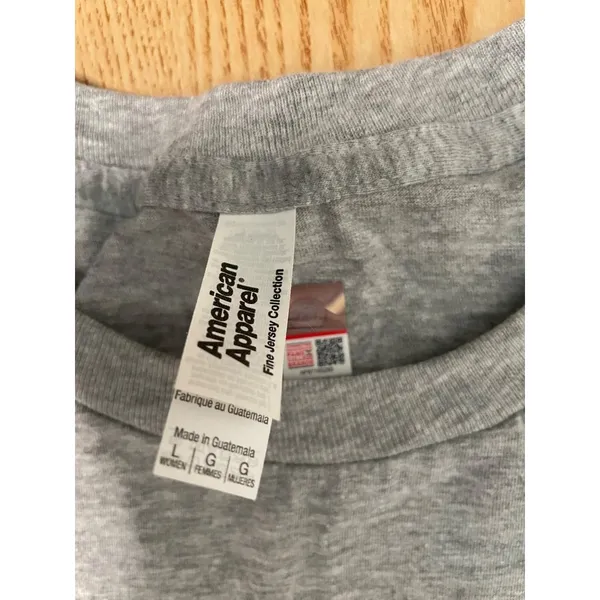 American Apparel B65 New Women’s Georgia Bulldogs Cropped Tshirt Cotton Heather Gray size Large - Image 3