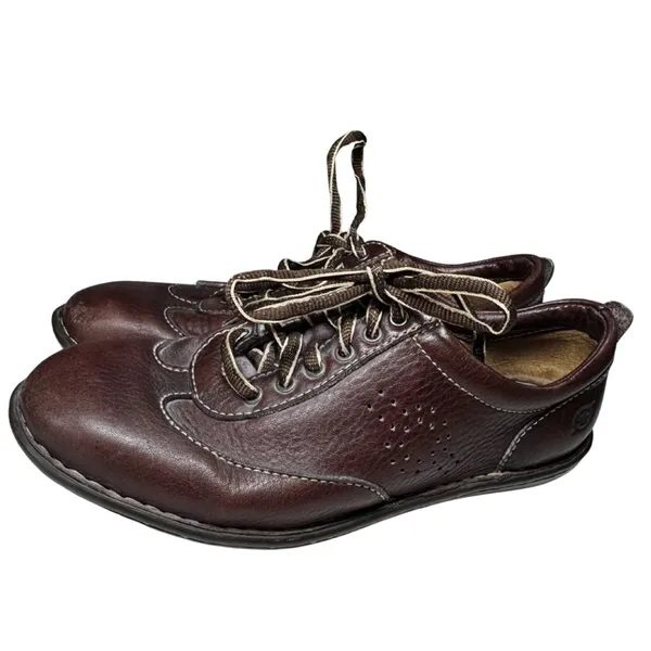Born Women's Dark Brown Leather Derbys 7 38 walking oxfords comfortable casual - Image 2