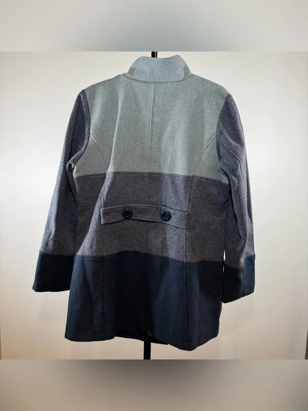 Isaac Mizrahi Live! Colorblock Peacoat Blue Grey Size Medium M Winter Jacket - Image 5