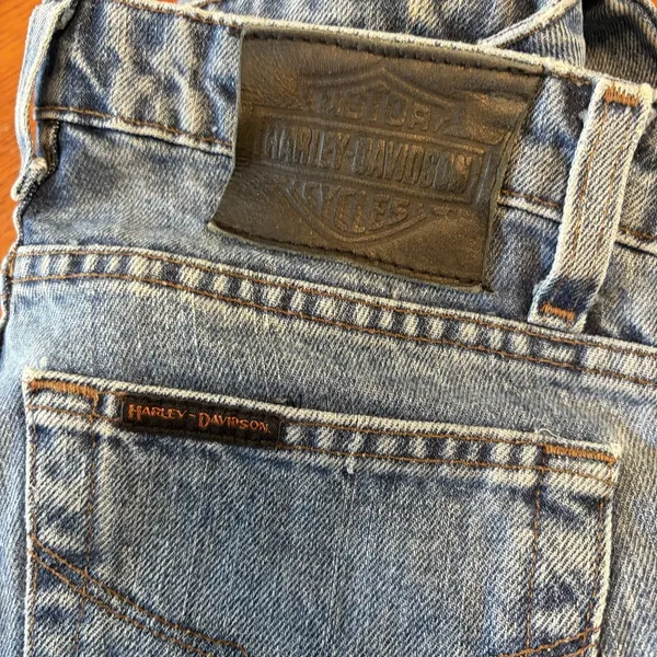 Harley Davidson Blue Denim Jeans 2‎ Regular Biker Casual Western motorcycle FLAW - Image 9