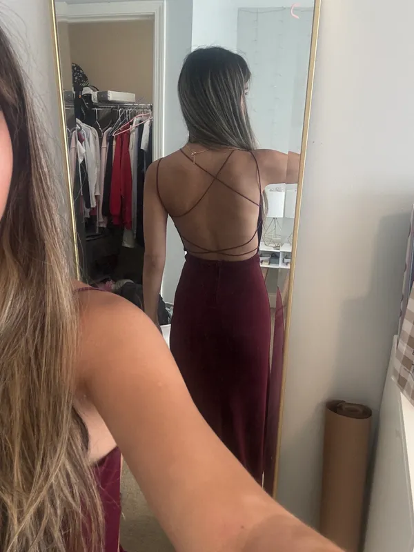 Windsor Maroon Long Dress - Image 3