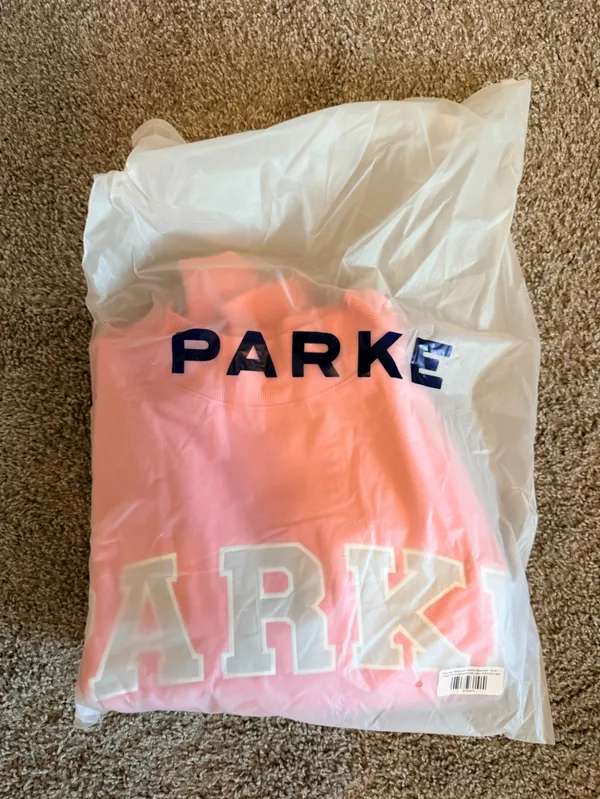 Parke Blush + Lavender Valentines Varsity Mockneck Sweater limited edition S/m - Image 5