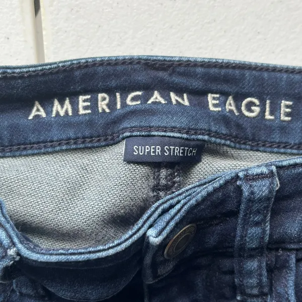 American Eagle Dark Wash Indigo Super High Rise Jegging Super Stretch Size 2 Reg - Image 3
