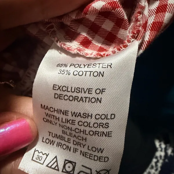 Elegant Red Gingham Smocked Blouse Size M - Image 3