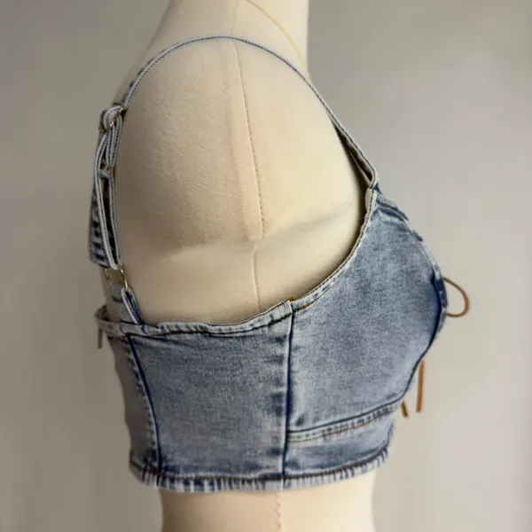 Bailey blue Denim Crop Top NWOT - Image 6