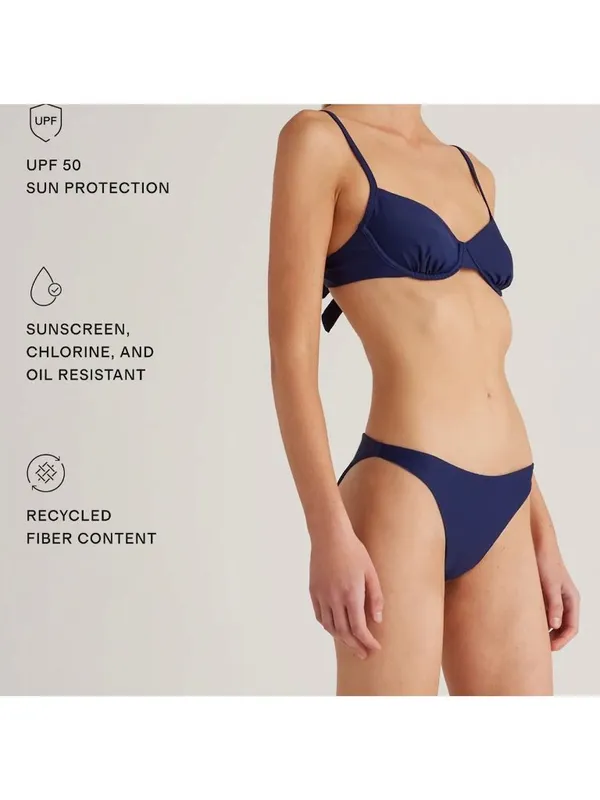 NWT Quince Italian Low-Rise Bikini Bottom in Deep Navy - Size: Medium - Image 5