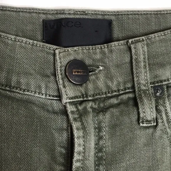 Vince ladies army green distressed 5 pocket skinny jeans‎ size 28 - Image 5