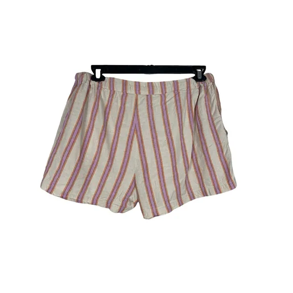 Marine Layer XL Striped Button Front Shirt Shorts Pajama Set Linen Tencel READ - Image 6