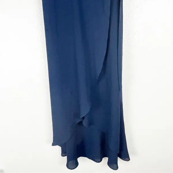 SHOW ME YOUR MUMU Marianne Navy Wrap Flutter Sleeves V-Neck Dress Small Wedding - Image 6