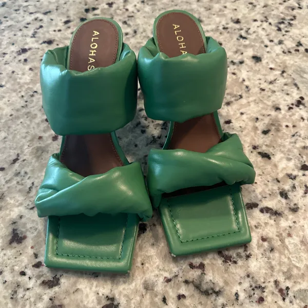 ALOHAS Revolve Twist Strap Mules In Evergreen Size 7,5 - Image 9