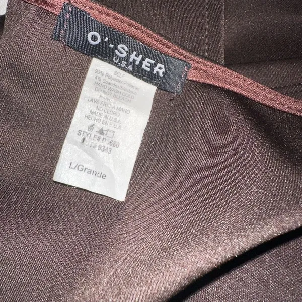 O'Sher Brown Dress Size Large - Image 3