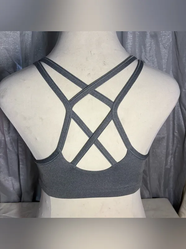 Nike Gray Double-Strap Low-Impact Sports Bra - Image 6