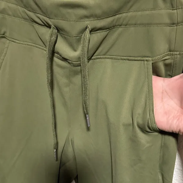 Halara Olive Green High‎ Waisted Drawstring Joggers Petite Small Tapered Pants - Image 7