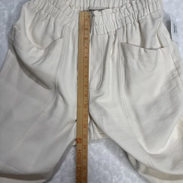 A New Day Pull-On Pants Cream Boho Coastal Resortwear Minimalist Vacation Size M - Image 5