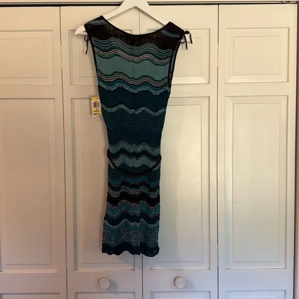 I.N.C. NWT International concepts blue chevron knit dress coverup M - Image 7