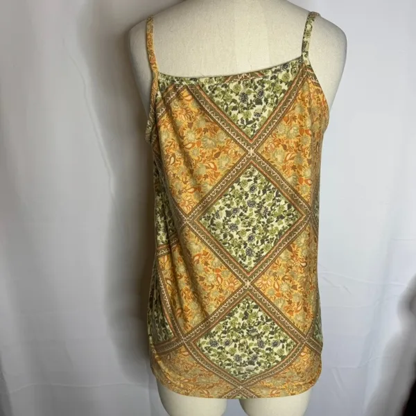 Twenty Second Patchwork Scarf Print V-Neck Cami Boho Tank Top Paisley Medium - Image 4