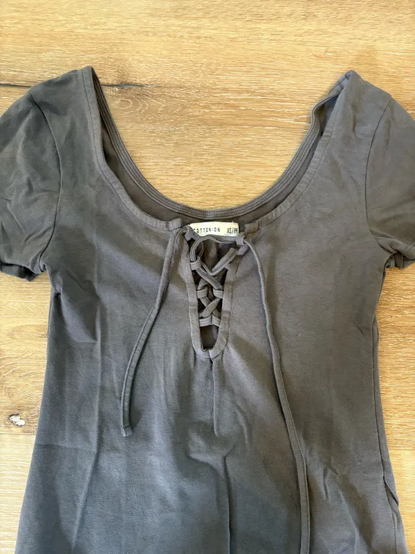 Cotton On Grey Lace Up Bodysuit - Image 3