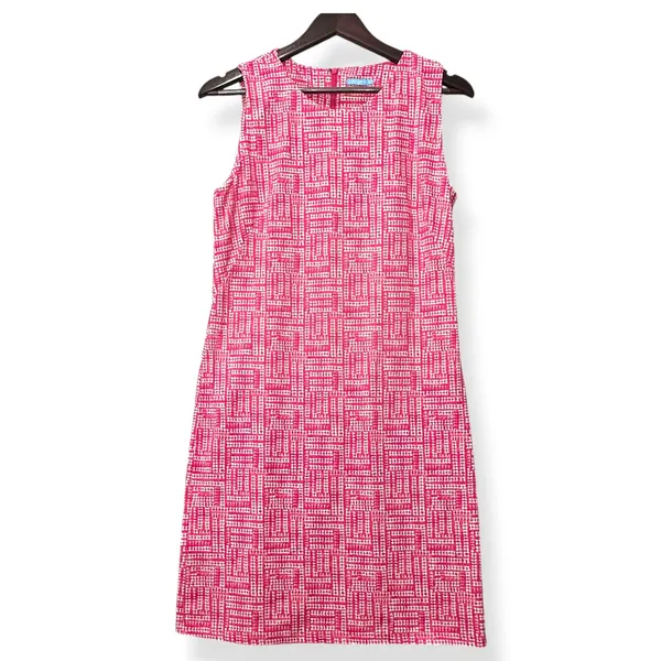 J.McLaughlin Shift Dress Catalina Cloth Pink Geometric Preppy Coastal Womens M‎ - Image 2