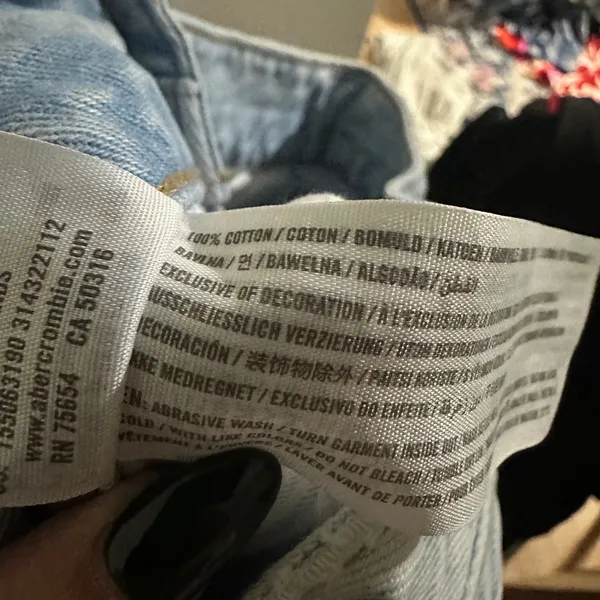 Abercrombie & Fitch | Woman's‎ Distressed High Rise Acid Wash Blue Mom Jeans, 26 - Image 6