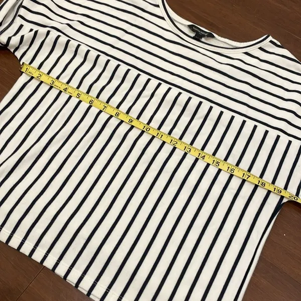 Banana Republic White Black Striped Top - Image 3