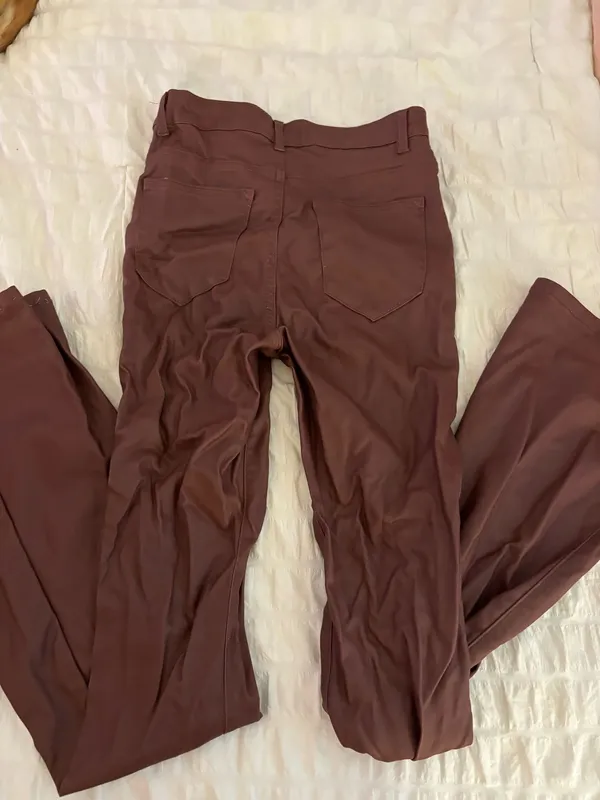 Edikted Leather Pants Flare - Image 3