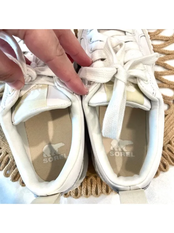 Sorel Ona Ave Low Sneakers Size 6.5 Sea Salt Bleached Ceramic Waterproof - Image 9