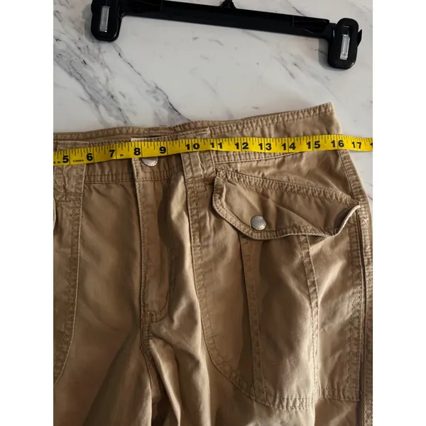 Lauren Ralph Lauren Women's 8 Khaki Utility Capri Pants Cropped Snap Pocket - Image 3