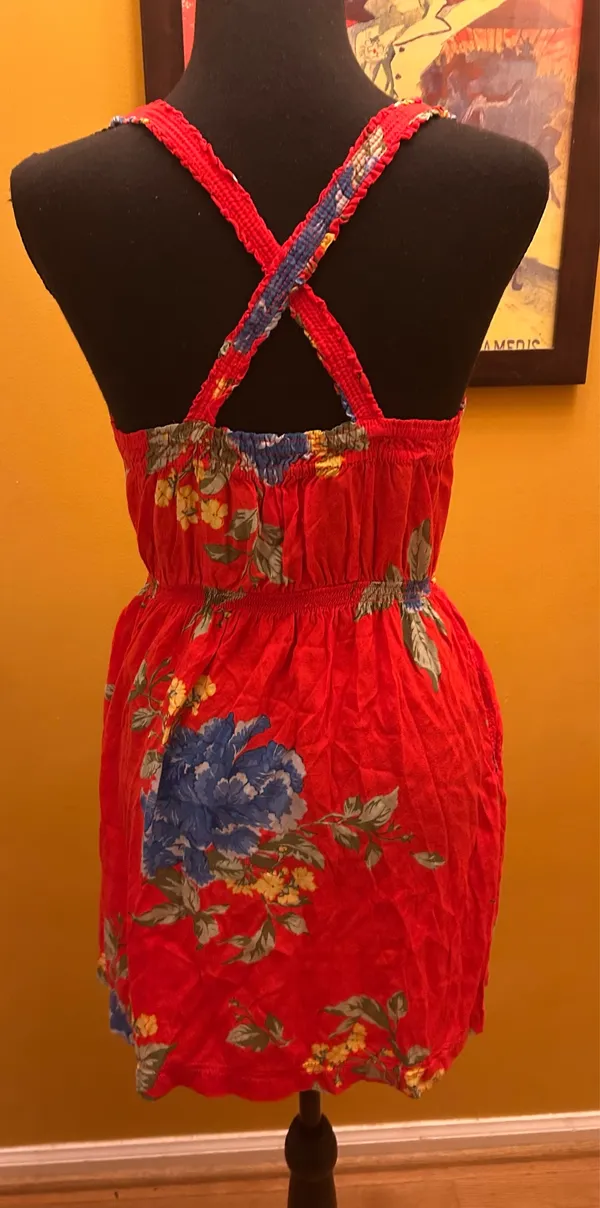 Abercrombie & Fitch Red Floral Sundress Size Medium - Image 2