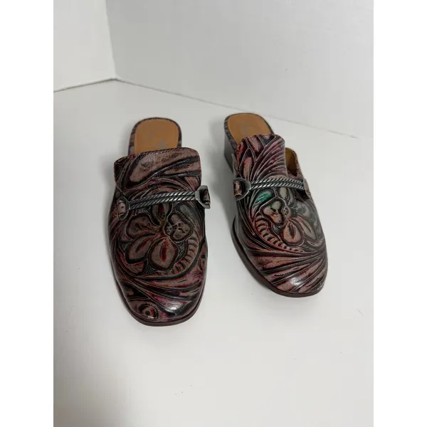 Patricia Nash Leather Slip On Mules Womens Size 6 - Image 2