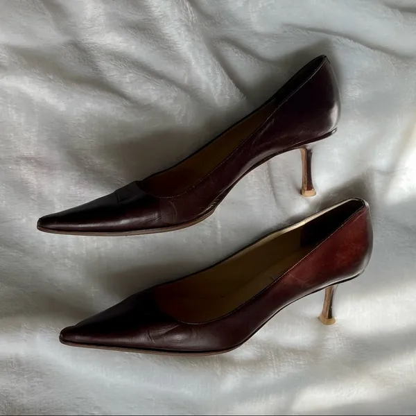 Vintage Jimmy Choo Brown Pumps Size 39 - Image 5