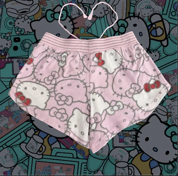 Hello Kitty Sanrio Pink Lounge Shorts Small  - Image 5