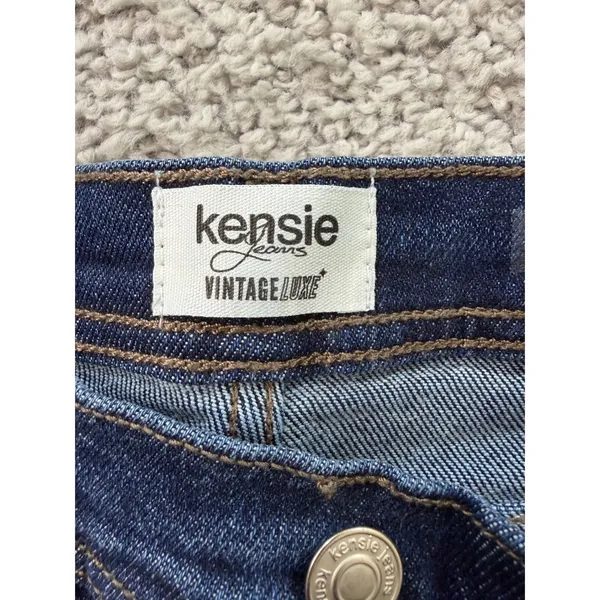 Kensie Vintage Luxe Distressed Flare Jeans Dark Wash Size 10/30 High Rise - Image 4