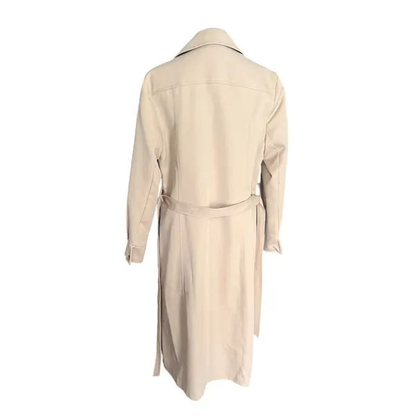 Vintage 70s Tan Beige Longline Belted‎ Trench Coat Duster Jacket Womens - Image 7