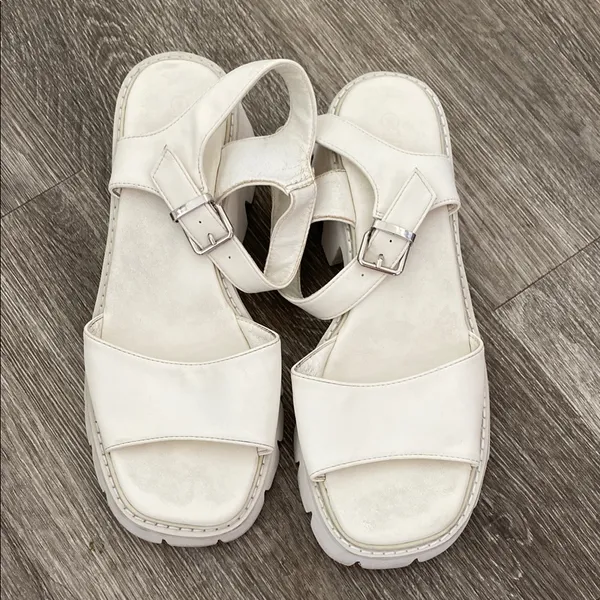 Dream Paris 90s y2k chunky white lug sole sandals 9 - Image 2