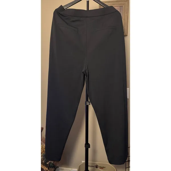 Halara High Waisted Pleated Tapered‎ Dress Pants Black Petite XL 1117245 - Image 2