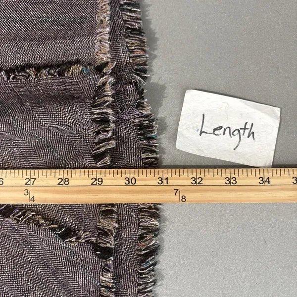 Urban Woman TEX Tweed Skirt Fits Size 6 Purple Fringe Wool Academia Career Y2K - Image 10