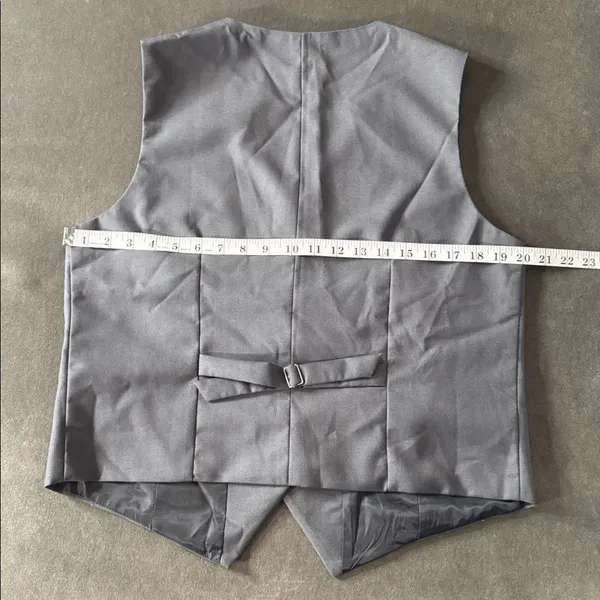 Women’s Gray Slim Fit 3 Piece Formal Tuxedo Suit Satin Peak Lapel Size XL NWT - Image 9