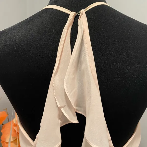 DESSY COLLECTION - Lux Chiffon Ruffled Strap Cutout Wrap Maxi Dress - Image 9