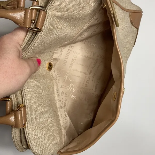 Etienne Aigner woven‎ purse tan - Image 12