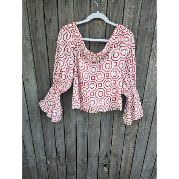 Alexis printed off the shoulder blouse size S - Image 3