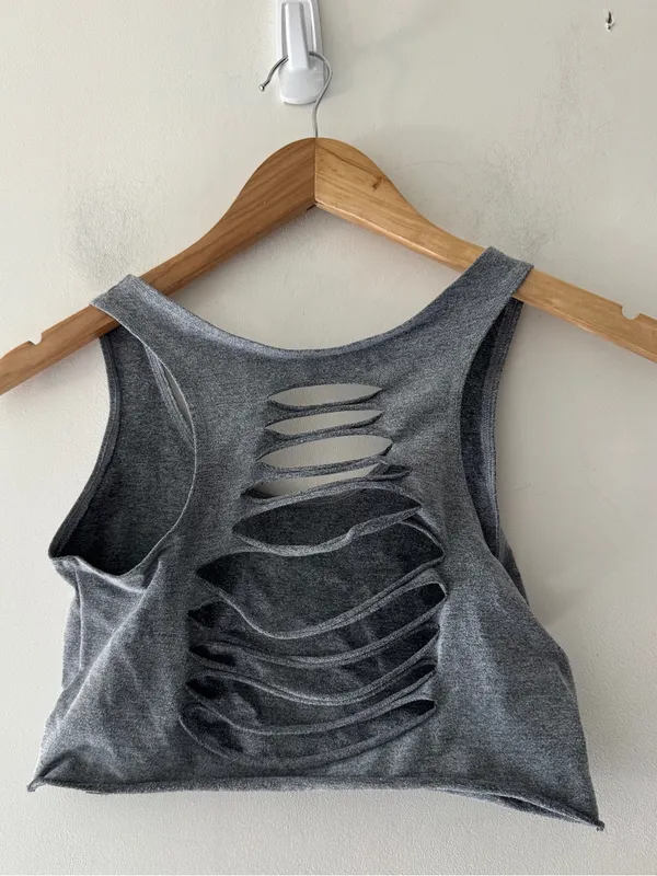 Booty By Brabants Gray‎ Back Cutout Sports Bra - Image 2