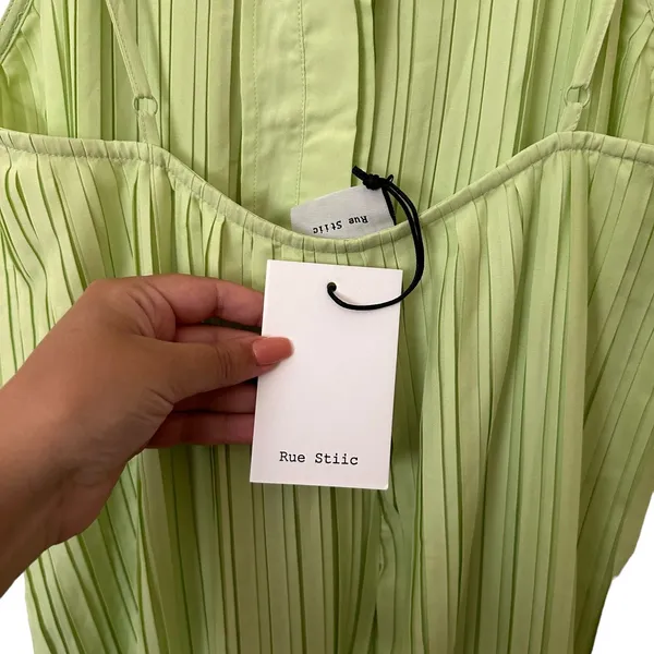 RUE STIIC Ida‎ Pleated Jumpsuit Patina Green NWT Sz XS - Image 6