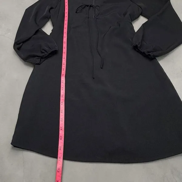 Abercrombie & Fitch Black‎ Tie-Front Long Sleeve Mini Dress Size XS - Image 3