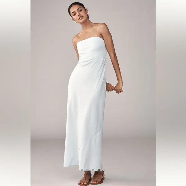 Anthropologie The Tilda Linen Blend Slip Dress - Image 4
