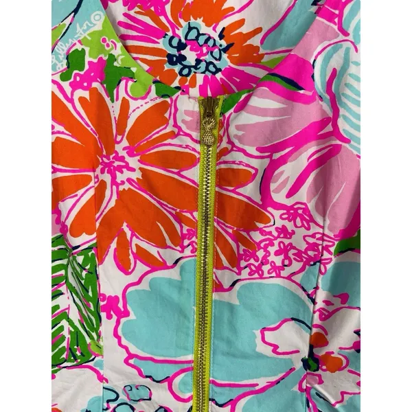 Lilly Pulitzer X Target Nosey Posie 4 Dress Bright Floral Pink Green Shift - Image 5