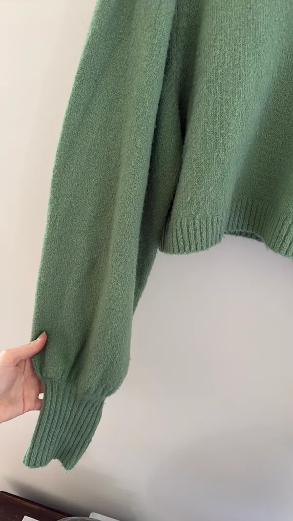 Princess Polly Green Turtleneck Sweater Cropped - Image 2