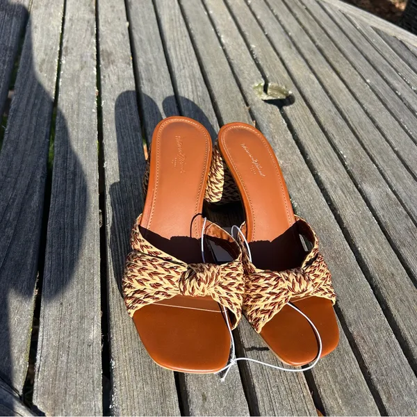Nwt Women's Aaliyah Raffia‎ Strappy Knot Sandal Heels - Universal Thread size 6 - Image 5