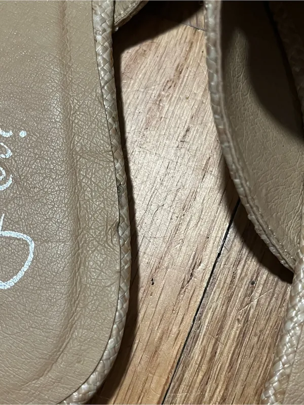 YNOT? Beige Woven Pointed Toe Mule Flats Size 8 | Buckle Accent Slip-On - Image 6