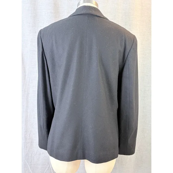 Vintage Pendleton Classic Virgin Wool Blazer Black Made USA Size 14 Fall‎ Autumn - Image 2
