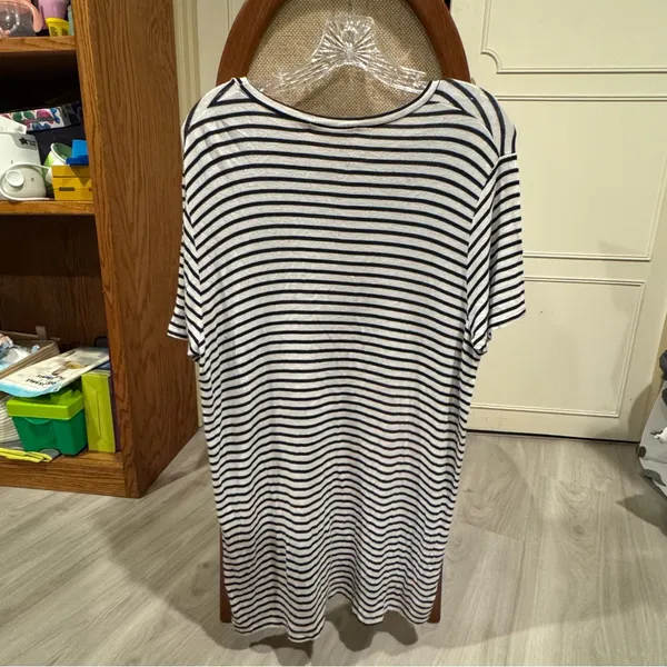 Brandy Melville black white striped shirt dress tee tshirt dress size large - Image 5